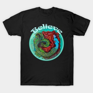 Believe Mermaid Painting T-Shirt